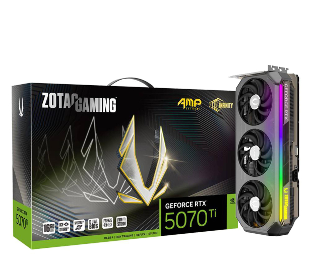 ZOTAC GeForce RTX 5070 Ti AMP Extreme Infinity 16GB GDDR7 DLSS4 - 1318538 - zdjęcie